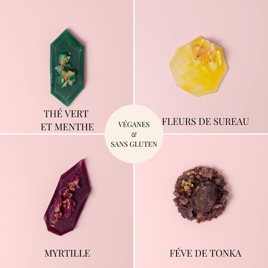 Topaze -collectie - 4 eetbare kristallen