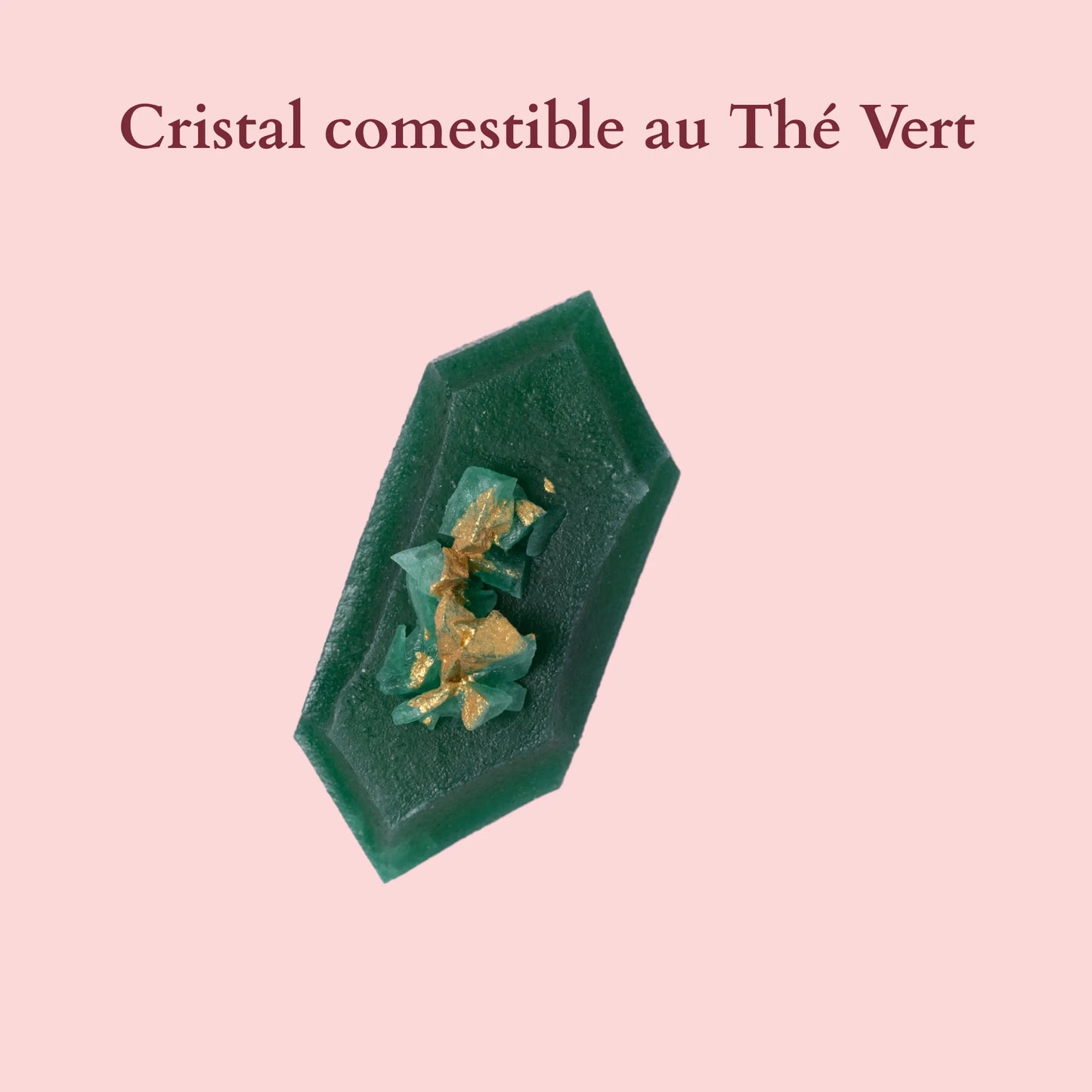 Edible crystal with green and mint tea