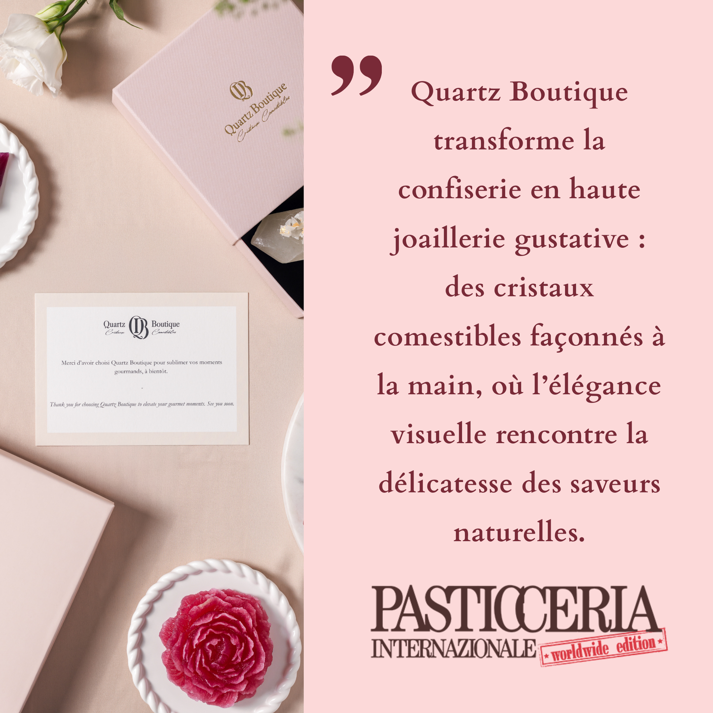 Collezione granato - 5 cristalli commestibili