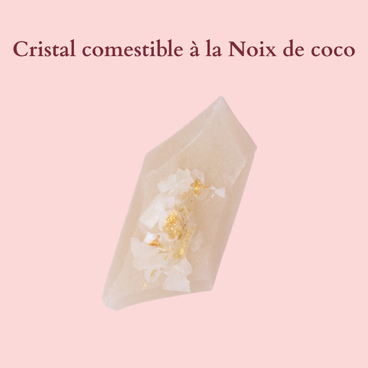 Edible crystal with coconuts